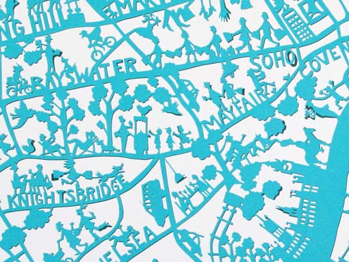 london map. Papercut » London-map-close-up